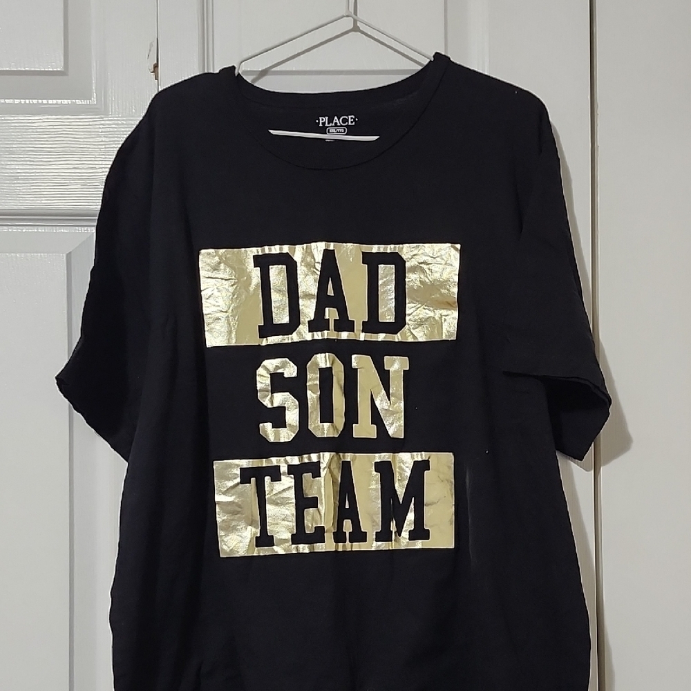 Place Black Tee with Gold Accents